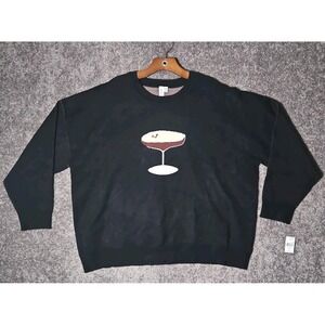Womens 3X Black Cocktail Fun Knit Sweater By Grace + Karma. NWT